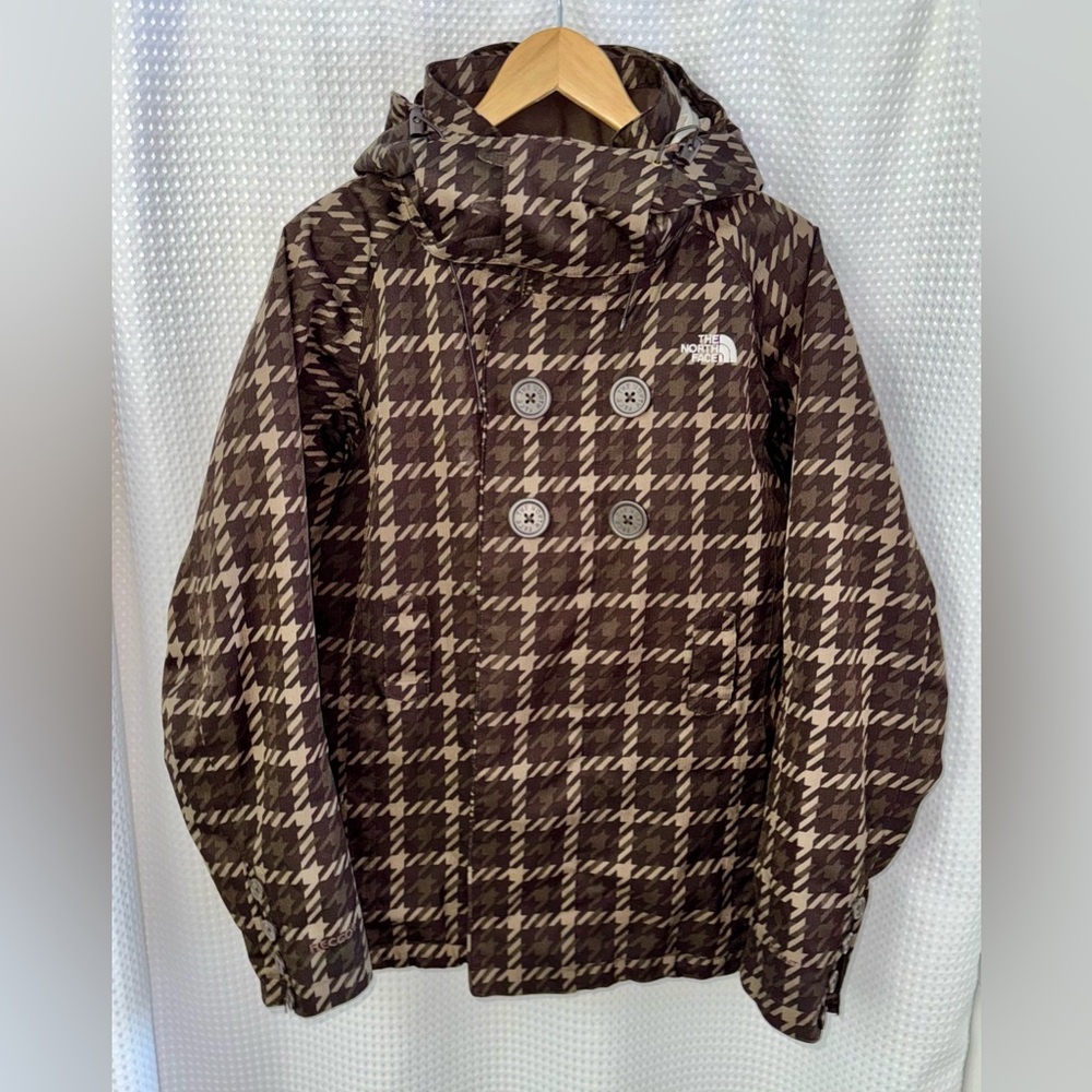 The North Face houndstooth ski Jacket size Large - Brown‎